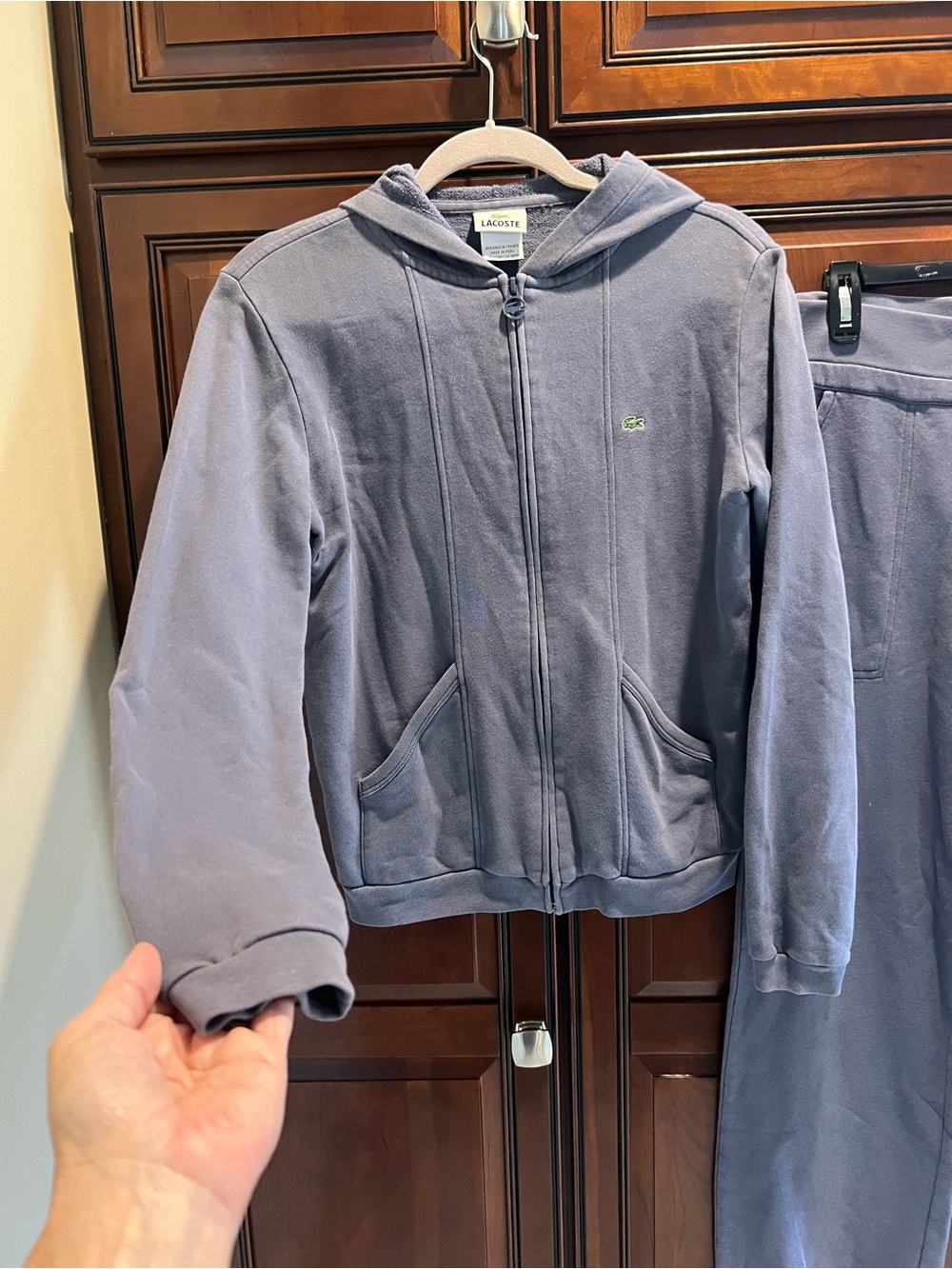 Lacoste Vintage Steel Grey Sport Track Suit Full-Zip Jacket and Pants - 38 (S-M) - Picture 2 of 16